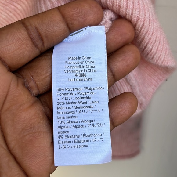 J.Crew Merino Wool and Alpaca Blend Light Pink Crewneck roll neck Size L - Picture 10 of 12